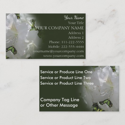 Visitekaartjes - White Azaleas (Voorkant / Achterkant)