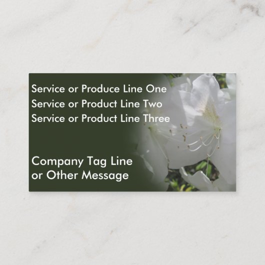 Visitekaartjes - White Azaleas (Achterkant)