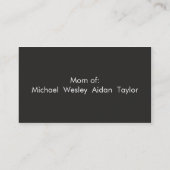 Visitekaartjes willen afspelen contactkaartje (Achterkant)