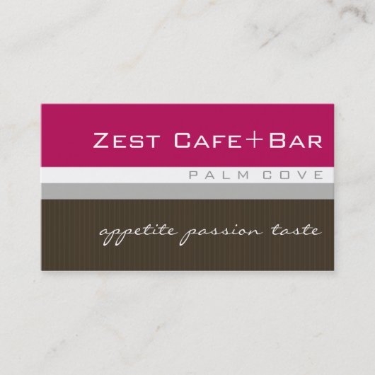 visitekaartjes > zest [warme roze + chocolade] (Voorkant)