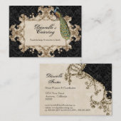 visitekaartjes - Zwarte  pacock & etchings (Voorkant / Achterkant)