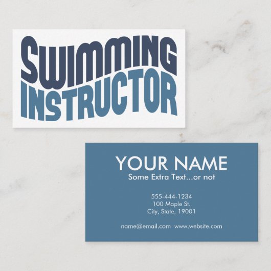 Visitekaartjes zweminstructeur (Voorkant / Achterkant)