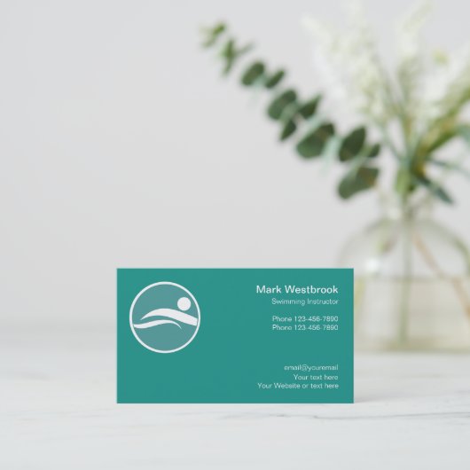 Visitekaartjes zweminstructeur (Staand voorkant)