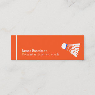 Visitenkaartjes voor professionele badmintoncoache mini visitekaartje