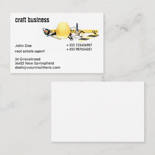 Visitenkarte Baubranche und Handwerk 6 Visitekaartje (Voorkant / Achterkant)