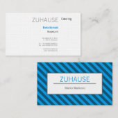 Visitenkarte blau gestreift visitekaartje (Voorkant / Achterkant)