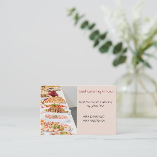 Visitenkarte Catering 2 Große Buffetauswahl Visitekaartje (Staand voorkant)