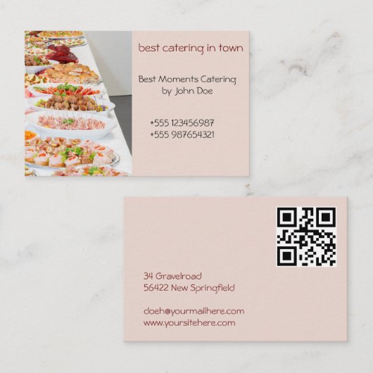 Visitenkarte Catering 2 Große Buffetauswahl Visitekaartje (Voorkant / Achterkant)