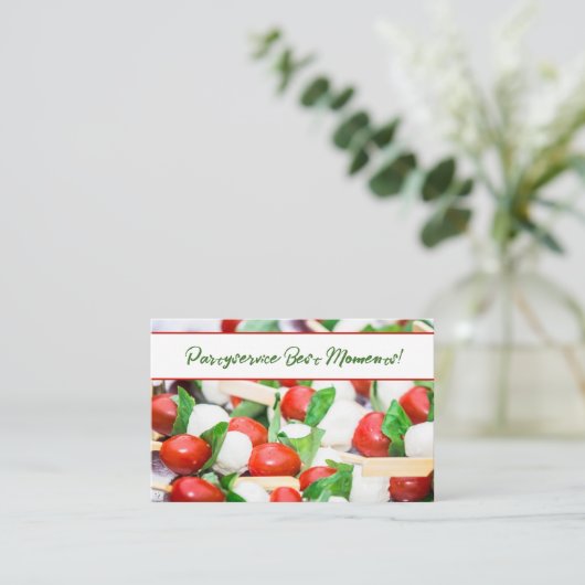 Visitenkarte Catering 3 Frisches Rot und Grün Visitekaartje (Staand voorkant)