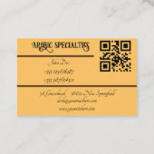 Visitenkarte Falafel Arabic Specialties honiggelb Visitekaartje (Achterkant)