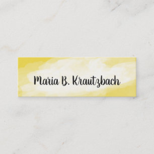 Visitenkarte fein Wasserfarben gelb Mini Visitekaartje