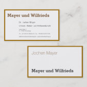 Visitenkarte Goldrand Visitekaartje (Voorkant / Achterkant)