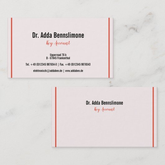 Visitenkarte Lines Visitekaartje (Voorkant / Achterkant)