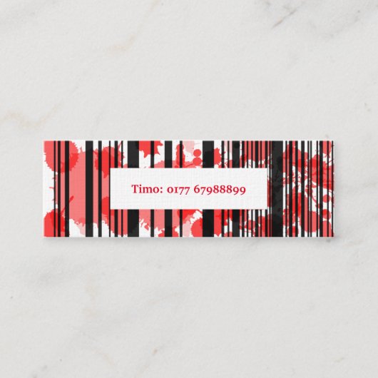 Visitenkarte Mini rot schwarz Mini Visitekaartje (Voorkant)