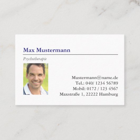 Visitenkarte mit Foto Visitekaartje (Voorkant)