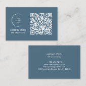 Visitenkarte mit QR-Code & Logo – Blau Visitekaartje (Voorkant / Achterkant)