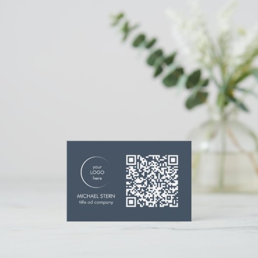 Visitenkarte mit QR-Code & Logo  Visitekaartje (Staand voorkant)
