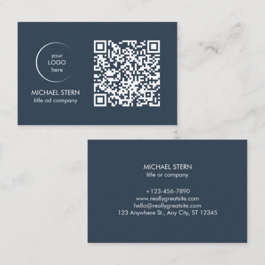 Visitenkarte mit QR-Code & Logo  Visitekaartje (Voorkant / Achterkant)