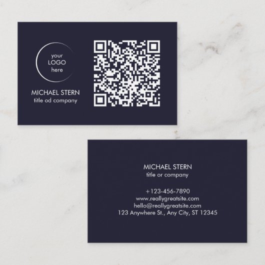 Visitenkarte mit QR-Code & Logo Visitekaartje (Voorkant / Achterkant)