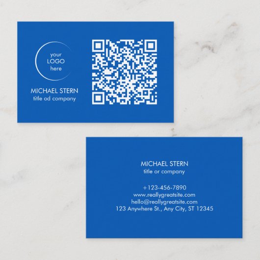 Visitenkarte mit QR-Code & Logo Visitekaartje (Voorkant / Achterkant)