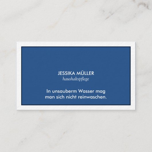 Visitenkarte sauber visitekaartje (Achterkant)