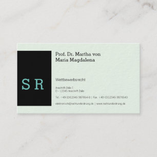 Visitenkarte Schwarzkern Visitekaartje