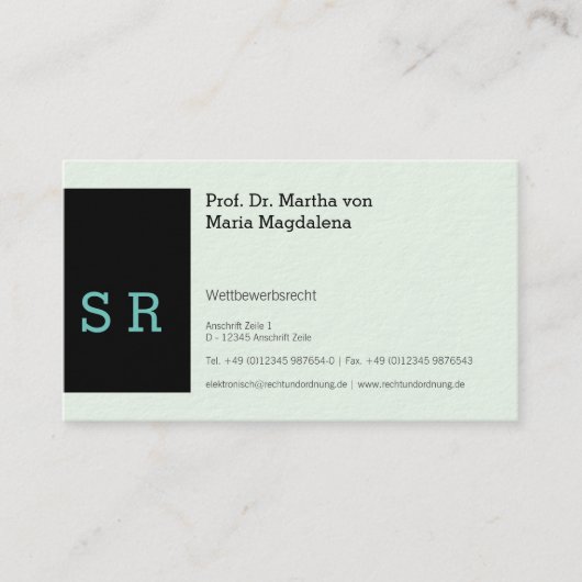 Visitenkarte Schwarzkern Visitekaartje (Voorkant)