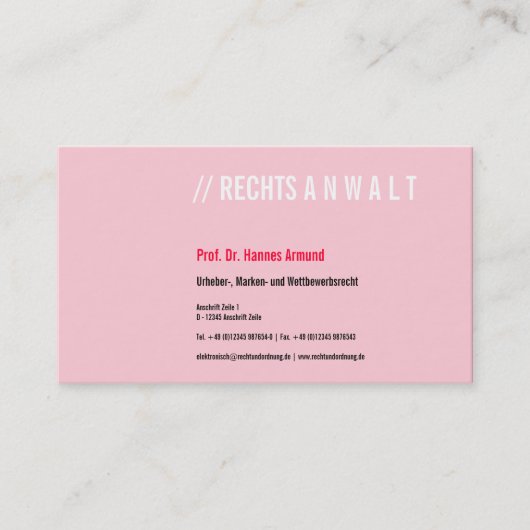 Visitenkarten Frischer Luxus Visitekaartje (Voorkant)