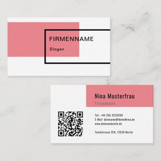 Visitenkarten Vorlage mit Logo oder QR-Code Visite Visitekaartje (Voorkant / Achterkant)