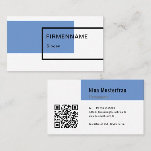 Visitenkarten Vorlage mit Logo oder QR-Code Visite Visitekaartje (Voorkant / Achterkant)