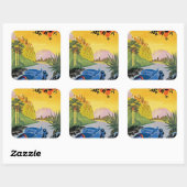 Visitez La Grece en Auto Vierkante Sticker (Vel)