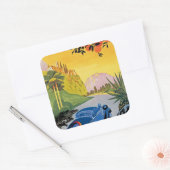 Visitez La Grece en Auto Vierkante Sticker (Envelop)