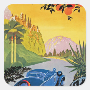 Visitez La Grece en Auto Vierkante Sticker