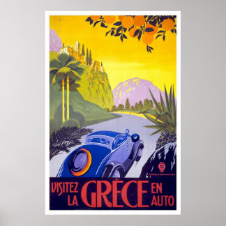 "Visitez la Grece" Vintage Travel Poster