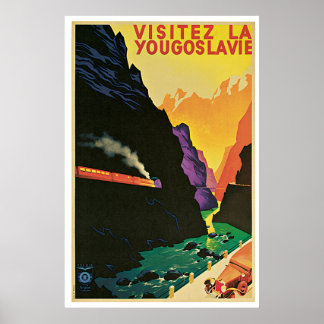 Visitez la Youjoegoslavie Vintage Travel Advertise Poster
