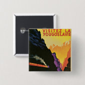 Visitez La YouJovie Vierkante Button 5,1 Cm (Voorkant /achterkant)