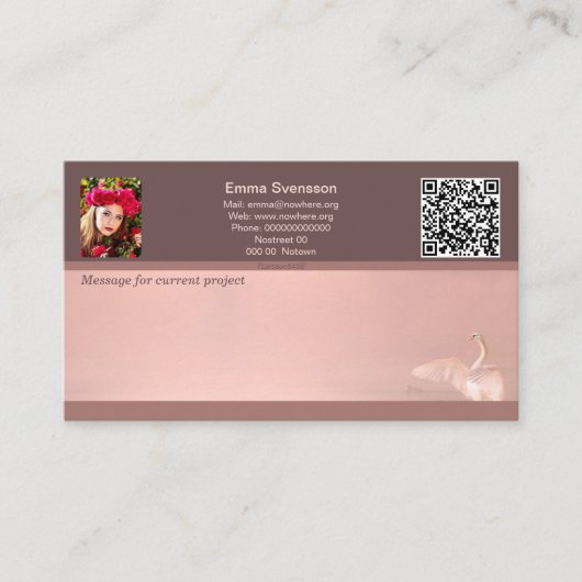 Visitkort — Connect, Swan Contactkaartje (Voorkant)