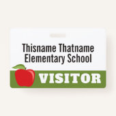 Visitor Badge - Ouderenscholen met rode Apple (Voorkant)