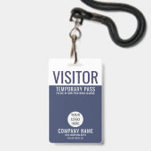 Visitor Blue Company Logo Visitor Pass ID Badge (Voorzijde met lanyard)