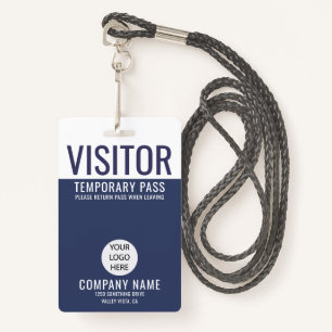 Visitor Blue Company Logo Visitor Pass ID Badge