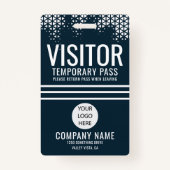 Visitor Blue Company Logo Visitor Pass ID Badge (Voorkant)