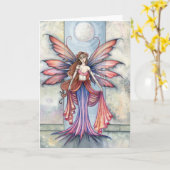 Visitor Fairy Kaart Notecard beroemd gemaakt door  (Gele Bloem)