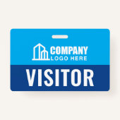 Visitor Pass ID Bouwplaats Navy Blue Custom Badge (Voorkant)