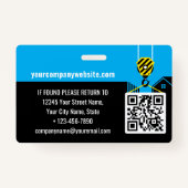 Visitor Pass ID Logo Bouwplaats Blue Custom Badge (Achterkant)