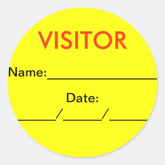 VISITOR RONDE STICKER (Voorkant)