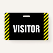 "VISITOR" + zwarte & gele Stripes-badge Badge (Voorkant)