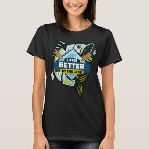 Visjongen die echt heel veel van blauwe hengel hou t-shirt