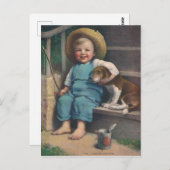  visjongen met briefkaart (Voorkant / Achterkant)