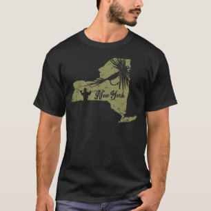  viskaart NY Fly Fishing New York T-shirt