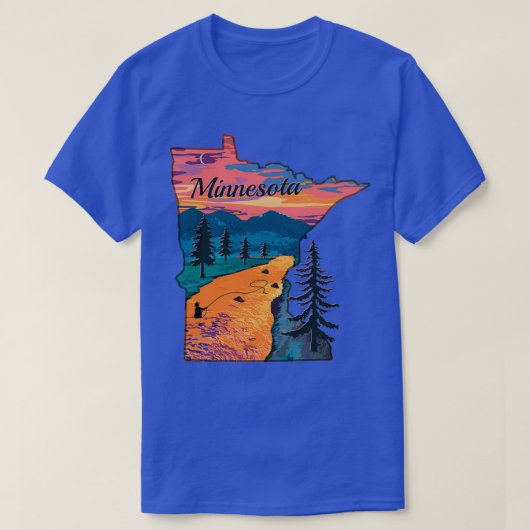 viskaart van Minnesota MN-viskaart T-shirt (Design voorkant)
